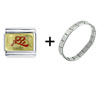  Chinese  Patience Red Italian Charm Bracelet  ... 