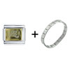 Chinese Patience  Gold   White  Italian Charm Bracelet
