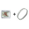 Chinese Patience Red Combination Italian Charm Bracelet