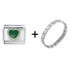  Heart   Green  Italian Charm Bracelet FBT_S023_X05_STARTER