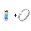 Brunette In Blue Outfit Multilink Combination  Italian  Charm  ... 