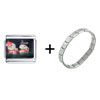 Snowman Couple  Love   Italian  Charm Bracelet