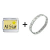 Yellow All  Star   Italian   Charm  Bracelet