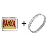 Aloha In Red  Italian  Charm  Bracelet 