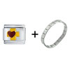  Cross  And Heart Italian Charm Bracelet