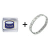Dark Blue Tuna  Can  Italian Charm Bracelet