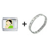 Indian  Woman  Italian Charm Bracelet