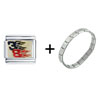 Gold Plated Number 38 In Flames Italian Charm Bracelet