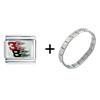 Number 38 In Flames Italian  Charm   Bracelet 