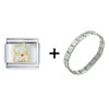 Quiet White Cat  Italian  Charm Bracelet