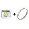 White Cheese  Italian  Charm  Bracelet 