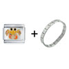 Red And Orange Crab Italian  Charm   Bracelet 