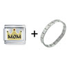 Gold Tone Queen  Mom   Italian  Charm Bracelet