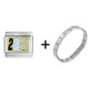 White Number 20 Italian Charm Bracelet