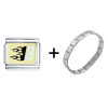  Gold  Plated  White  Number 8 Italian Charm Bracelet