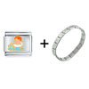 Orange Haired Baby Swimming Italian Charm Bracelet