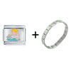 Yellow Haired  Baby  Swimming Combination Italian Charm Bracelet