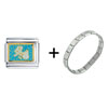  Japanese  Character And Snowman Italian Charm Bracelet