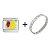 Yellow And Red Cat  Italian  Charm  Bracelet 