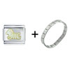  White  Zebra Horse Italian Charm Bracelet