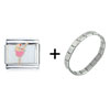 Pink Dancing Ballerina Combination  Italian  Charm Bracelet