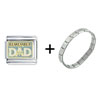 Glittered Remember  Dad   Italian  Charm Bracelet