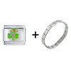 Happy Green Clover Italian  Charm   Bracelet 