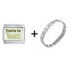 You're In  Luck  Clover Italian Charm Bracelet