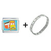  School  Bus Teacher Italian  Charm  Bracelet