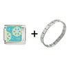 Group Of Snowflakes Italian  Charm   Bracelet 
