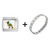 Cute Running Turtle Italian  Charm   Bracelet 