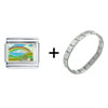  Rainbow  Over The Ocean Italian Charm Bracelet