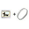 Daschund Hotdog Puppy  Dog  Italian Charm Bracelet
