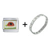 Walking Ladybug Italian  Charm   Bracelet 