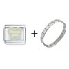 Thank You Heart  Love   Italian  Charm Bracelet