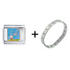 Golf  Ball  And Club Italian Charm Bracelet