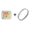 Colorful I Love My  Husband  Italian Charm Bracelet