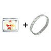  Christmas   Santa  And Kid Italian Charm Bracelet