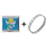 Boy Angel  Hand   Painted  Italian Charm Bracelets