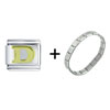  Gold  Plated Letter D Italian  Charm   Bracelet 