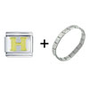  Gold  Plated Letter H Italian  Charm   Bracelet 