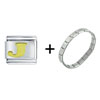Gold Plated J Italian  Charm   Bracelet 