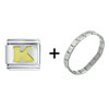  Gold  Plated Letter K Italian  Charm   Bracelet 