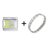  Gold  Plated Letter L Italian  Charm   Bracelet 