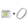Gold Plated  Letter   P  Italian Charm Bracelet