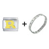  Gold  Plated Letter R Italian  Charm   Bracelet 