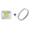  Gold  Plated Letter Z Italian  Charm   Bracelet 