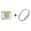  Gold  Sun Italian  Charm   Bracelet 