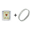 Heart  Card  Italian Charm Bracelet