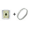 Spade  Card  Italian Charm Bracelet